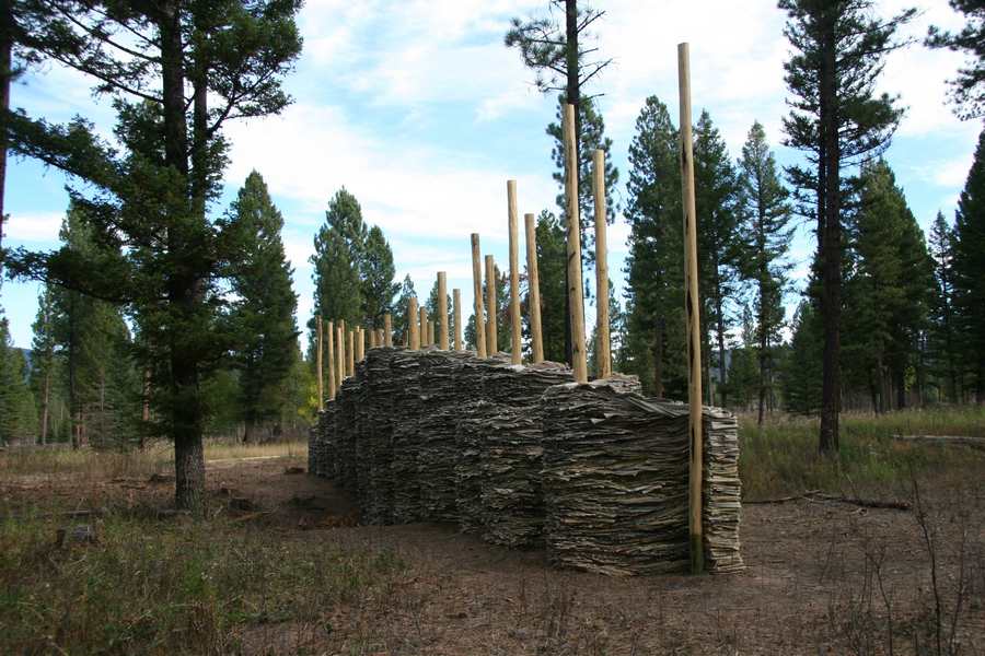 Hill and Valley   2014    Lincoln, Montana   30,000 lbs. paper, 28 lodgepoles, 400 lbs. nails,  many, many volunteers