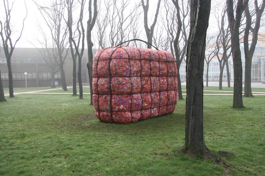 Fredonia (the suitcase)     SUNY Fredonia, NY 2015  11'x13'x5'  recyclable plastics