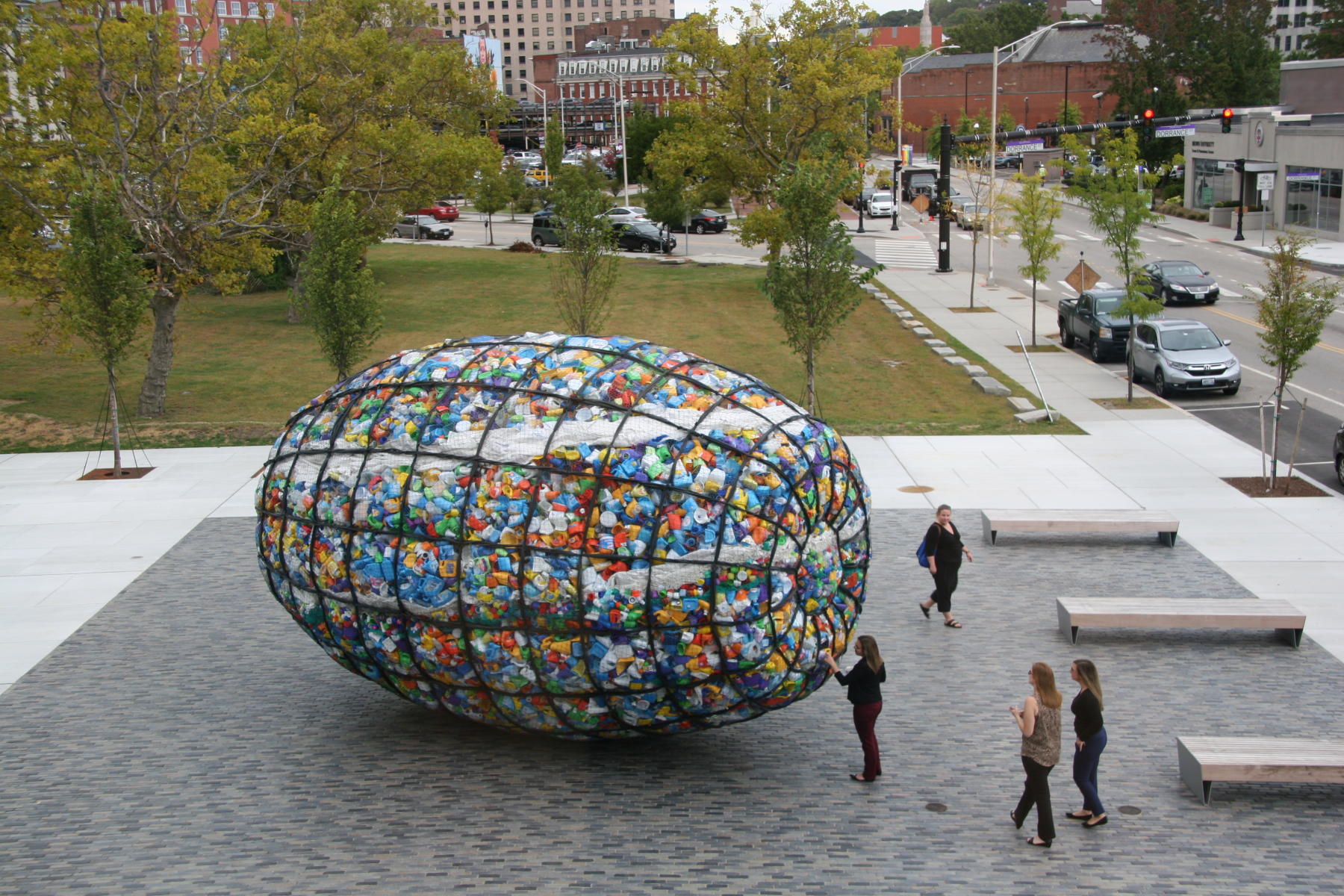 Like a buoy, like a barrel
2019,  Providence RI  plastic, rubber  16'x16'x22'